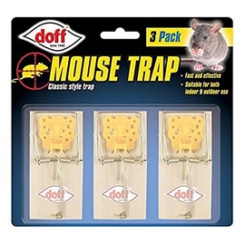 DOFF Mouse Trap Pack of 3 Wooden