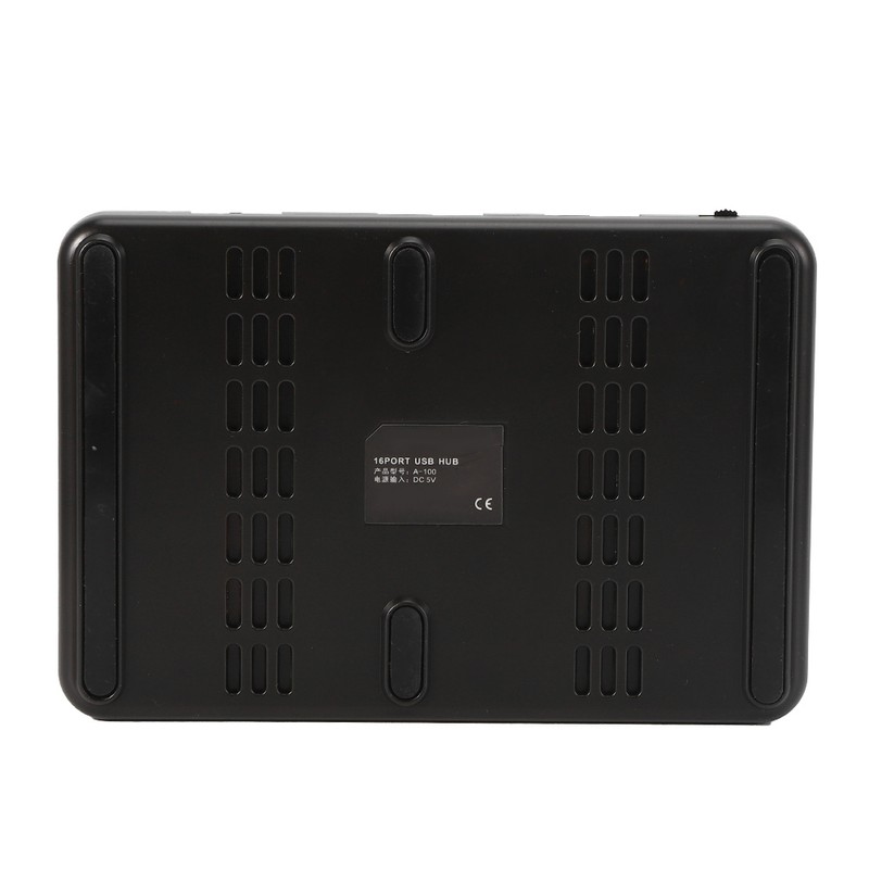 16‑Port Hub Industrial USB2.0 Expander Ultra‑High‑Speed 5V 3A Power Adapter(100‑240v)
