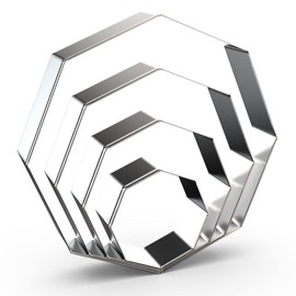 Octagon Cookie Cutter Set for Baking - 5 Inch, 4 Inch, 3 Inch, 2 Inch - Geometric Polygon Frame Plaque Cookie Cutters Shapes Molds - Stainless Steel