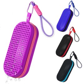Uarekididol Swimming Goggles Case, Breathable Glasses Case with Drainage Holes for Swimming, purple