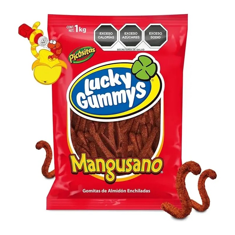 Lucky Gummys Mangusano Gomitas de Mango Enchilado 1kg