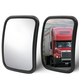 8.5x6.5 Inches Convex Blind Spot Mirror for Truck, Tractor, Bus, Van, Excavator, Forklift - Tube Clamp Installation Tractor Side Mirror, Clear Glass Convex Rear View Mirror (1)