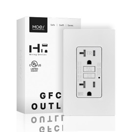 MOES GFCI Outlet 20 Amp, Self-Test GFCI Electrical Outlet with Weather & Tamper Resistant Receptacle, Screwless Wall Plate, LED Indicator, Outdoor or Indoor Use, UL Listed, Matte White, 1 Pack