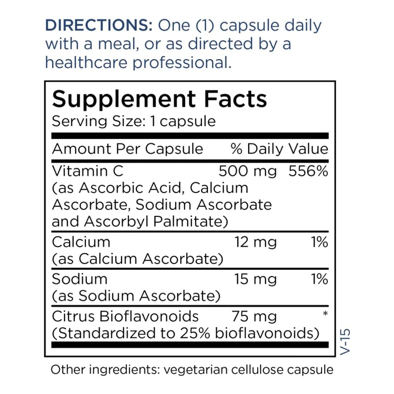 Metabolic Maintenance Vitamina C 500mg 90 Cápsulas Tamponada