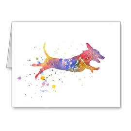 DJ Rogers Fine Art Dachshund - Set of 10 Note Cards With Envelopes