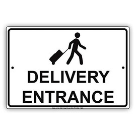 Delivery Entrance Black Letters Loading Dock Notice Aluminium Metal Sign 8"x12" Sign Plate
