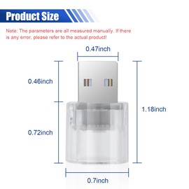 4PCS USB LED Car Interior Atmosphere Lamp, Mini LED Decoration Night Light, Plug-in USB Interface Ambient Lighting Kit, Universal Portable Vehicle Atmosphere Light for Trunk Bedroom (Color Gradient)