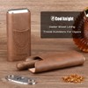 COOL KNIGHT Leather Cigar Case - Cedar Wood Lining Travel