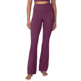 Sunzel Mini Flare Yoga Pants, High Waisted Lounge Flare Leggings with Tummy Control 30" Cherry Red X-Small