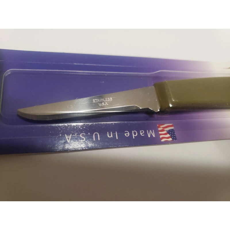 Pampered Chef Quikut Paring Knife Olive Green Handle 2.5" Blade