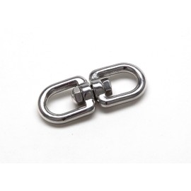 PD® Swivel Stainless Steel 5 mm (Eyelet Eyelet) Swivel Shackle Made of A4 Stainless Steel Universal Shackle with Swivel Joint for Garden, Boat and Home Swivel Hook Shekel High Strength Pack of 1
