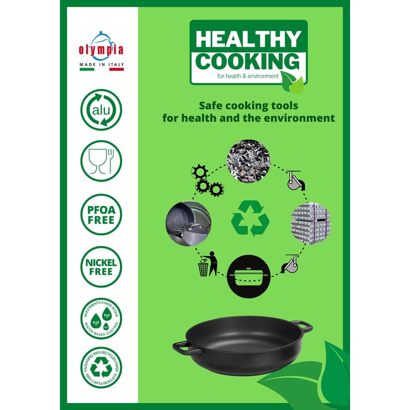 Olympia Hard Cook 11 Inch Deep Non-Stick PFOA-Free Die-Cast Aluminum