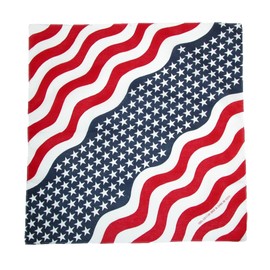 CTM® Cotton American Flag Bandanas, Wavy Stars & Stripes