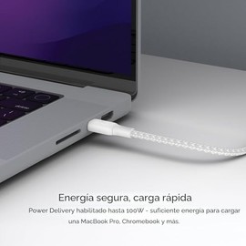 Belkin Cable USB C a USB C, 9.9 pies, 100 W, cargador tipo C, cable de carga para iPhone, suave, trenzado, flexible para iPhone 17, Galaxy S25, Pixel 