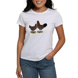 CafePress Speckled Sussex Chickens Women's T Shirt Womens Classic Crew-Neck Soft T-Shirt White