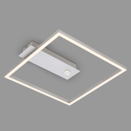 BRILONER - LED Ceiling Light Frame, LED Ceiling Light with Warm White Light Colour, Lamp with Sensor, Living Room Lamp, Bedroom Lamp, 320 x 300 x 50 mm (L x W x H), Aluminium, Silver