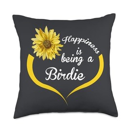Birdie Gift: Happiness Is Being A Birdie Throw Pillow