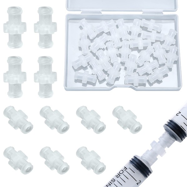 25pcs Syringe Adapter, Clear Female Luer Lock Luer Coupler Connector