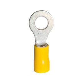 WeltiesSmartTools 20 Insulated Ring Cable Lugs M4 Yellow Insulated Crimp Connectors Ring Crimp Connector Partially Insulated for 4-6 mm² Cable for Car and Electrical Devices