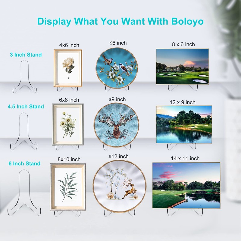 Boloyo 60-Degree Angle Acrylic Plate Display Stand , 6 Inch