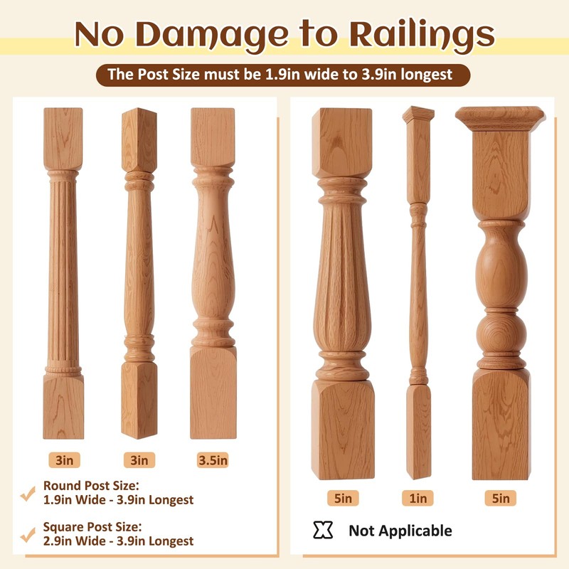 Baby Gate Banister Adapter：2Pcs Baby Stair Gate Kit Stair Post