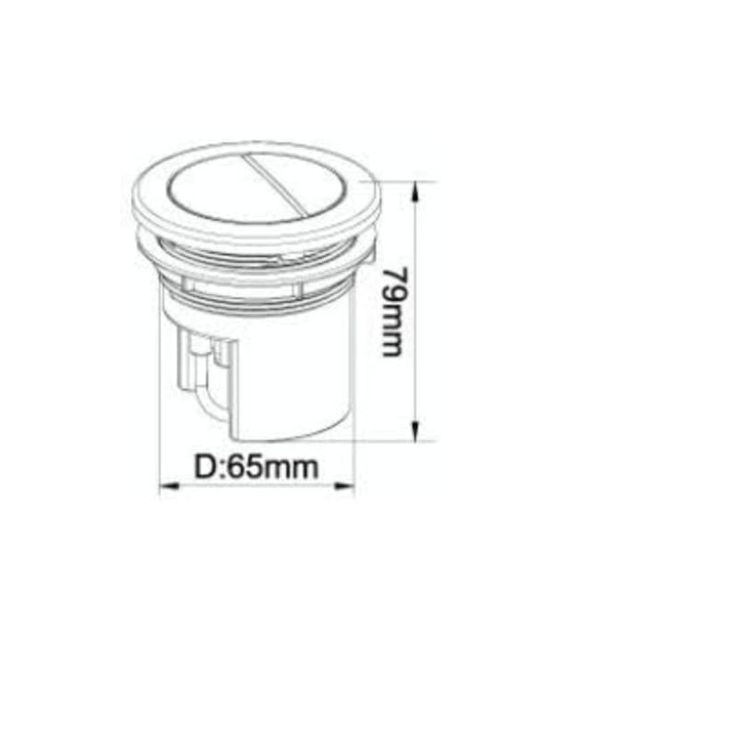 Housler® White Pneumatic Toilet Cistern Tank Dual Push Button