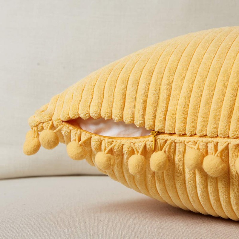 Fancy Homi Pack of 2 Boho Yellow Decorative Throw Pillow