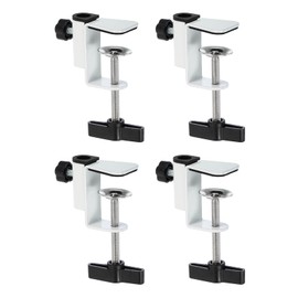 PATIKIL 0.47" Hole Dia. Desk Clamp, 4 Pcs Universal C-Clamp Base with Adjustable Screw for Microphone Mic Arm Table Lamp Mount Holder, White