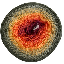 Yarn Art Hilo de flores 55% algodón, 45% acrílico, 250 g, 1094 yardas, hilo de algodón multicolor, hilo de ganchillo arcoíris, primavera, verano, 2 deportes (302)