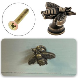 Be In Your Mind 10PCS Metal Bee Shape Knobs Pull 29.8x17.9x12.9mm with Screws Metal Handle for Cabinet Wardrobe Dresser Cupboard Drawer Closet Bronze