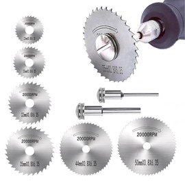 8Pcs HSS Cutting Discs Rotary Drill Saw Blades Circular Saw Blades Steel Saw Disc Wheel Cutting Blades for Drills Rotary Tools Wood Plastic Metal Stone Diamond Cutting