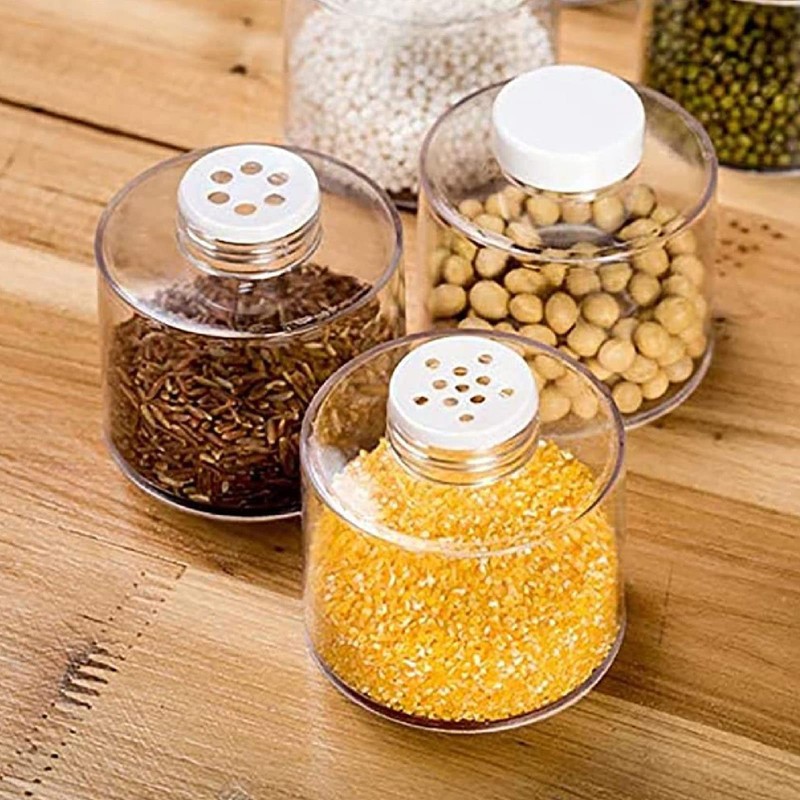 Hspemo 6Pcs Stackable Spice Jar Spice Tower Spice Color Transparent