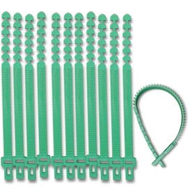 GardenTaurus Pflanzenbinder Verstellbar 10 Stück, Flexible Pflanzenkabelbinder, Kunststoff Kabelbinder für Pflanzenunterstützung