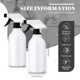 Tanlade 30 Pcs Plastic Spray Bottles 16 oz Leak Proof Squirt Bottle Refillable Empty Spray Water Mist Sprayer with Nozzles for Hair Essential Oil Cleaning Solutions Plants Pets (Black)