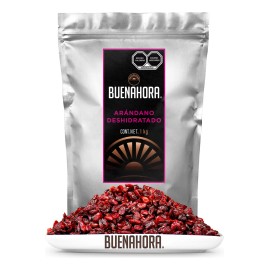 Arándano Deshidratado BUENAHORA 1Kg Fruta Premium Rica en Antioxidantes y Fibra Natural Frescura Garantizada -Ideal para Yogur Panes Repostería Ensaladas y Mezclas con Frutos Secos – Dried Cranberries