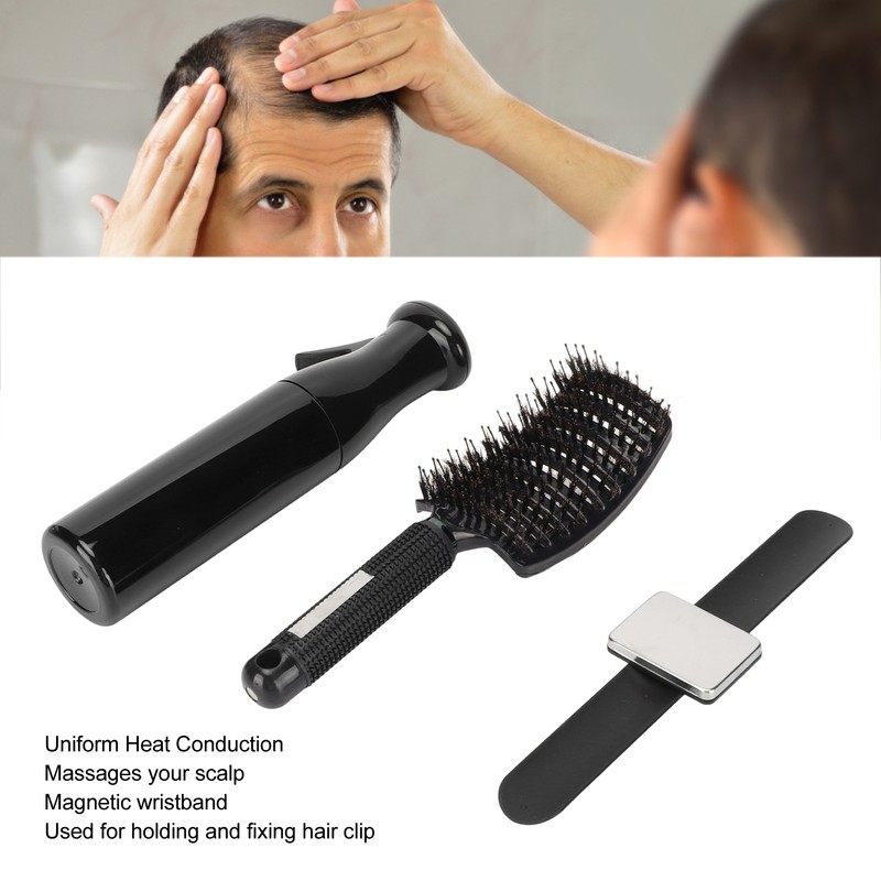 Detangling Curved Vent Brush Spray Bottle Hair Clip Pin Wristband