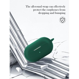 Case for Ambie AM-TW02 Sound earcuffs,Soft Protective,BOVUGAC Silicone Case Cover for Ambie AM-TW02 Earbuds with Keychain & Cleaning Kit & Lanyard-Green