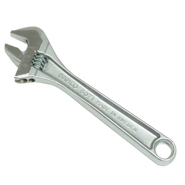 Bahco 8071 C IP Adjustable Wrench in Industrial Pack, Silver, 8-Inch, 27 mm