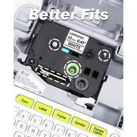 Wonfoucs Compatible Label Tape to Replace Brother Label Tape TZe-231 TZe231 12 mm 0.47 Black on White Laminated Tapes for Brother H107B H105 H110 H100LB PT-1010 D400 D210