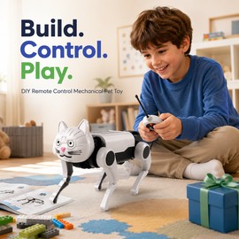 DIY Remote Control Robot Pet for Kids – Buildable Walking Dog or Cat Toy for STEM Play & Family Activities