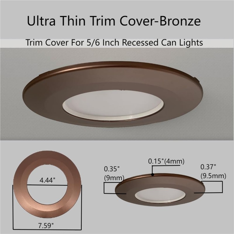 Jolux 4 Pack Bronze Matte Plastic Ring Trim for Decorated