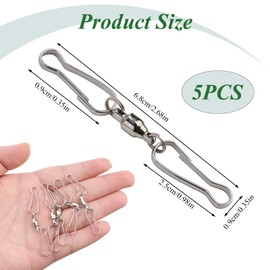 5 Pack Swivel Clip Hanging Hooks, 360 Wind Spinner Hooks, Accessories for Wind Spinner for Spinning Windsocks, Kites, Flower Pots, Bird Feeders, Flags