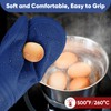 Silicone Oven Mitts, Heat Resistant Oven Gloves with Quilted Liner,