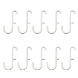 10Pcs Pegboard Hooks, Pegboard Storage Hook Storage Organizer Accessories White Display Hooks for Home Office Garage Kitchen Bathroom (S)