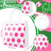 Demonwer 36 Pcs Pink Soccer Clear Goodie Bag with Handles