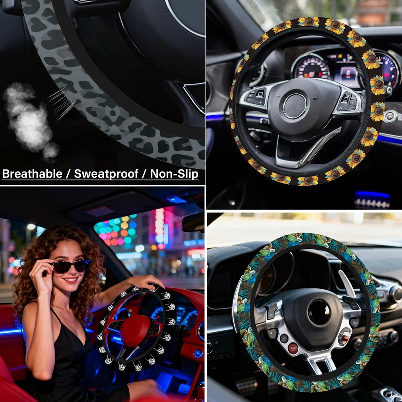 Ladybug Steering Wheel Cover 15 Inch Universal Neoprene Steering Cover