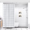 White Shower Curtain Rod with 12 Hooks, 18-72 Inches,Rust Resistance,