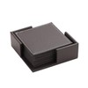 Techson 6PCS Leather Coasters, PU Non-Slip Drinks Wine Tea Coffee