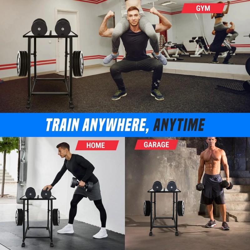 FEBTECH Dumbbell Stand & Weight Plate Tree – Steel Dumbbell