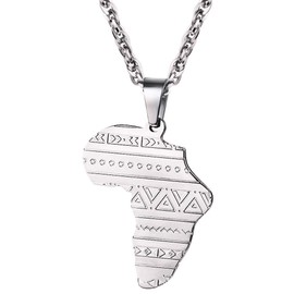 PROSTEEL African Necklaces for Women Chains Men Teen Boys Rapper Chain Pendant Africa Shaped Necklace Stainless Steel Chain